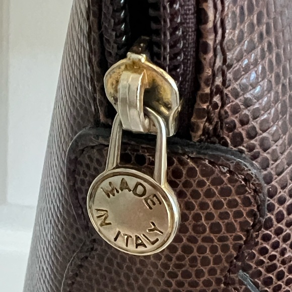 Saks Fifth Avenue Vintage Dark Brown Calfskin and Brass Bucket Bag - Picture 5 of 16